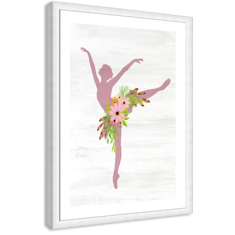 Ballet toute la journée 3, H 36,5 po x l 26,5 po x P 0,63 po, Cadre à grain de bois blanc