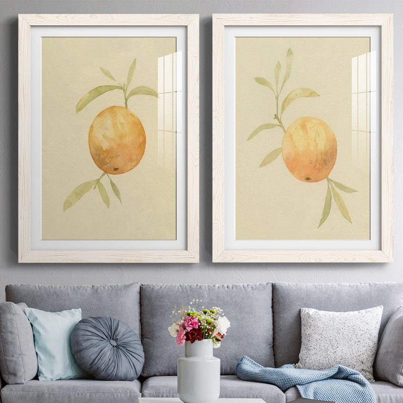 «Dappled Oranges III», reproduction de photo sur toile 2 pièces, Blanc, H 27,5 po x l 75 po x P 1,5 po