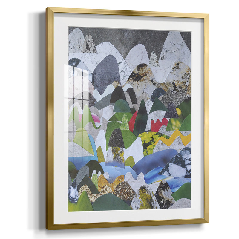 «Printed Umber Curiosities I», reproduction encadrée, Papier avec cadre doré, Blanc