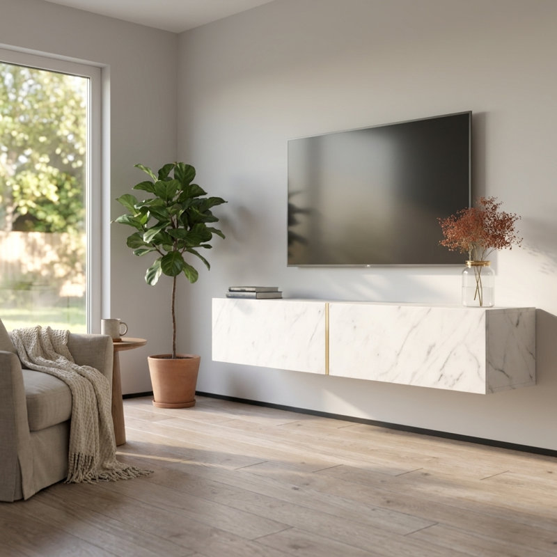Jyun 70.9'' W Storage Credenza, White