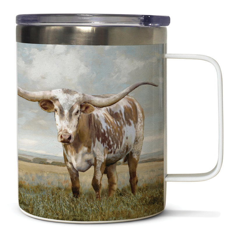 Grande tasse en acier inoxydable avec couvercle 12 oz. Ebern Designs