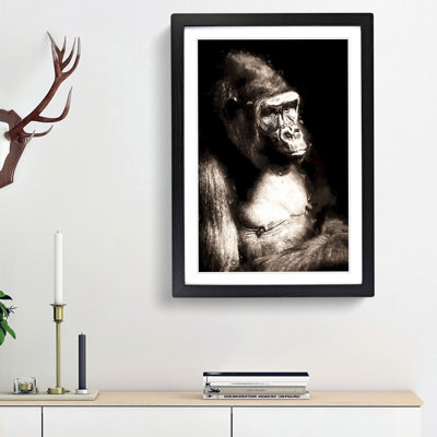 Mighty Silverback Gorilla in Abstract - Picture Frame Graphic Art Print