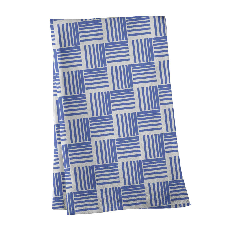 Jaya Tea Towel Kitchen Towel, Light Steel Blue/White, Cotton Twill