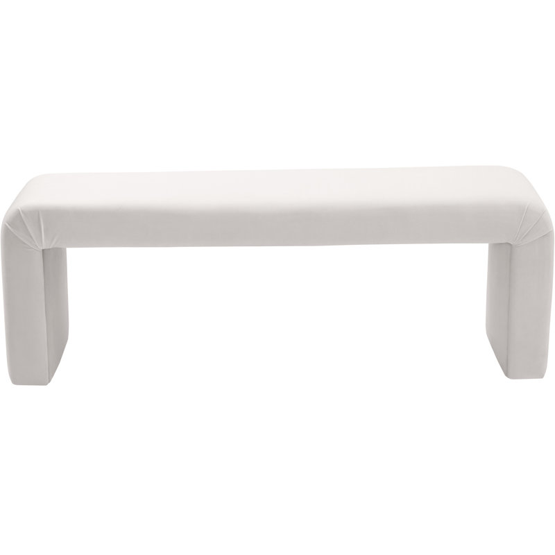 Edenborn Velvet Upholstered Bench, Cream Velvet