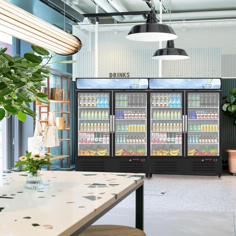 Réfrigérateur commercial de 36,3 pieds cubes, 2 présentoirs de marchandisage pour restaurant