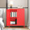 Petite armoire de rangement latérale en métal à 2 portes transparentes pour chambre à coucher, salon, entrée, couloir, maison, hôtel, bureau, garage, cuisine, 4 tablettes amovibles.