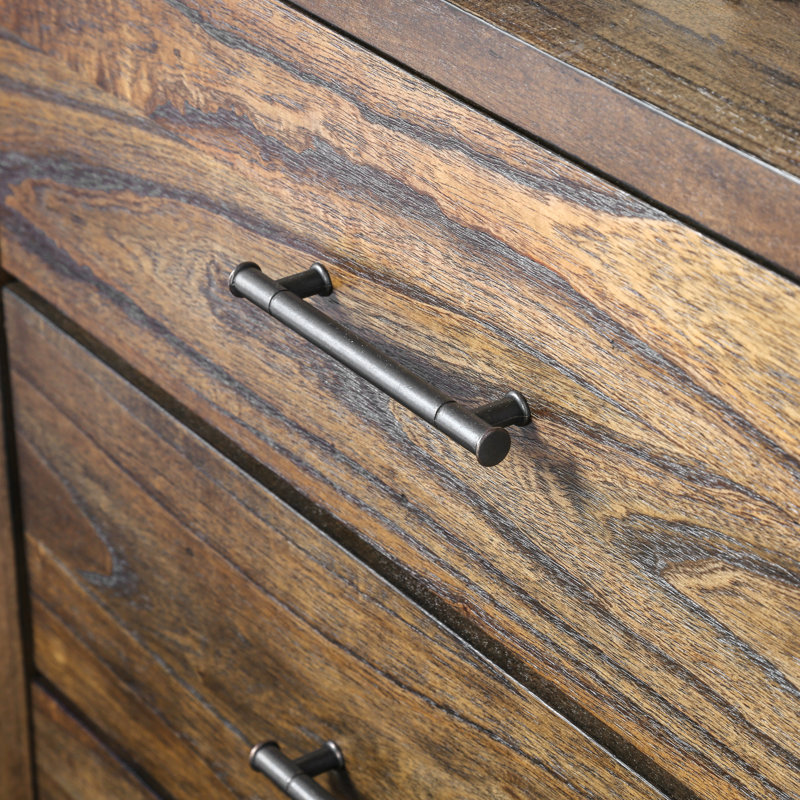 Commode verticale en bois manufacturé et solide à 5 tiroirs Juliano avec glissières à roulement à billes 
