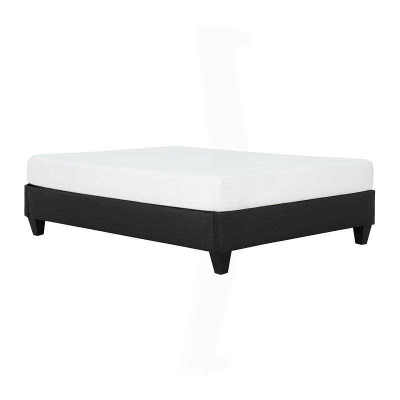 Dark Grey Upholstered Platform Bed Frame
