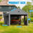 12 Ft. W x 20 Ft. D Galvanized Steel Frame Outdoor Heavy Duty Garage With Breathable Windows And Side Door - Gray-123014256