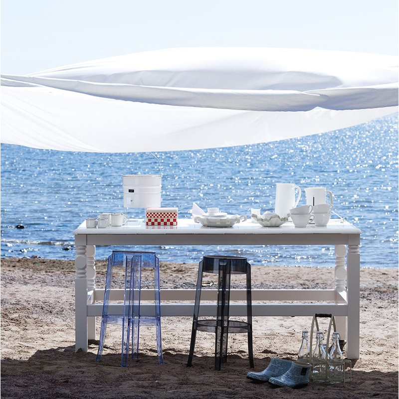 Charles Outdoor Bar Stool, Crystal, 25.59"