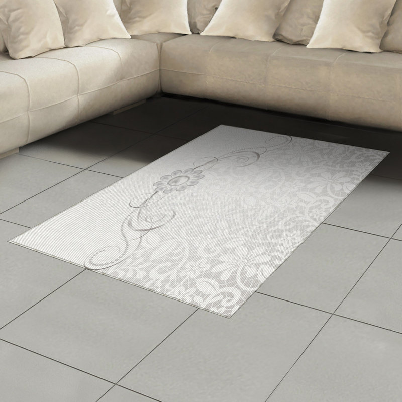 Gray High Density Long Fiber Poly Threads Decorative Area Rug Carpet, Rectangle 4' x 5'8"
