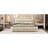 Queen Size Upholstered Platform Bed With Thick Fabric, Grounded Bed With Solid Frame, Beige