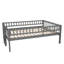 Lit superposé double au dessus d'un lit double au dessus d'un lit double avec échelle intégrée et glissade, garde-corps, gris - Lit pour enfant peu encombrant-1293159397
