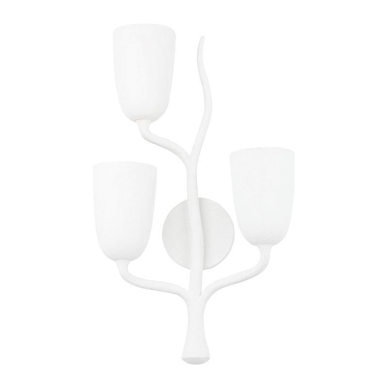 Vine 3 - Light Candle Wall Light, White Plaster