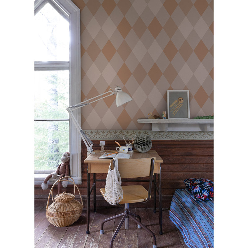 Rouleau de papier peint L 33 pi x l 20,9 po Johnea Diamond, Rose