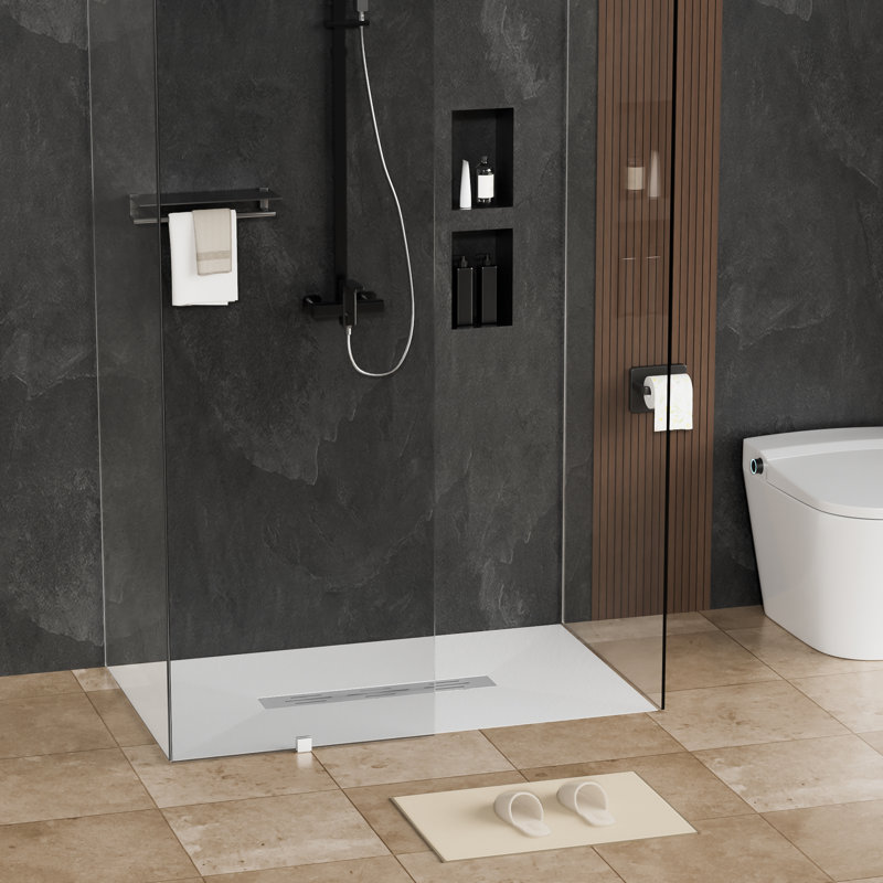 Base de bac à douche 60 po x 36 po SMC, Blanc