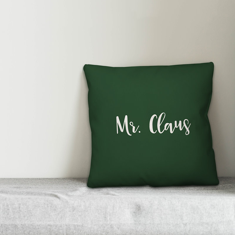  Coussin Mr. Claus, Housse de coussin, Vert foncé