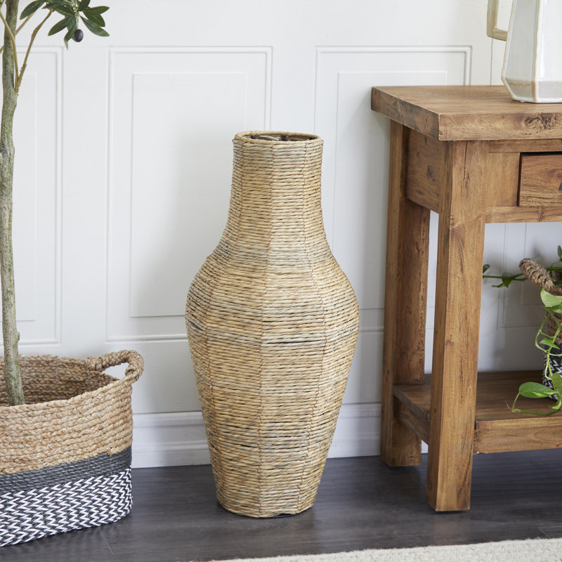 Grand vase de plancher Sabre Brown, H 27,5 po x l 12 po x P 12 po