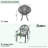 3-Piece Bistro 26.77" Round Dining Set with Umbrella Hole, 2 Stackable Chairs with Brown Cushions-1631240269