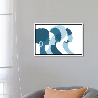 Women Profile In Blue by LouLouArtStudio - Print on Canvas