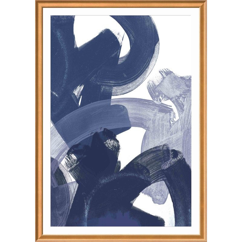 Blue On Blue I, 54.86" H x 38.86" W x 0.85" D, Antiqued Gold