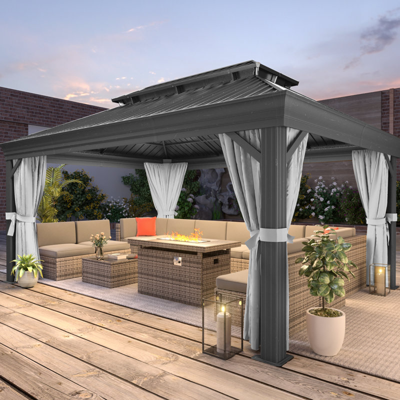 16 pi L 12 pi. D Pavillon de jardin en aluminium
