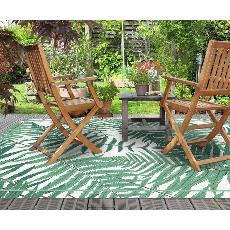 Alyster Floral Vinyl Machine Printed Area Rug, Rectangle 160 x 230cm