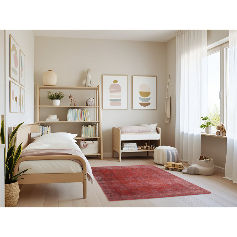 Tapis rouge contemporain, Rectangle 4 pi x 6 pi