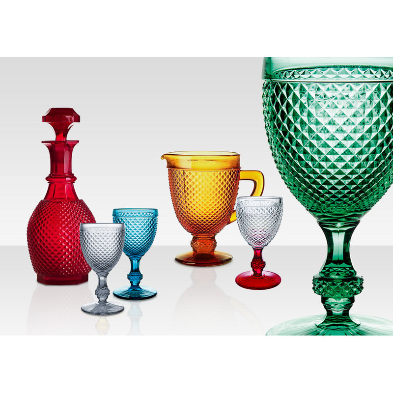 Bicos Handmade Wine Glass, Clear/Red