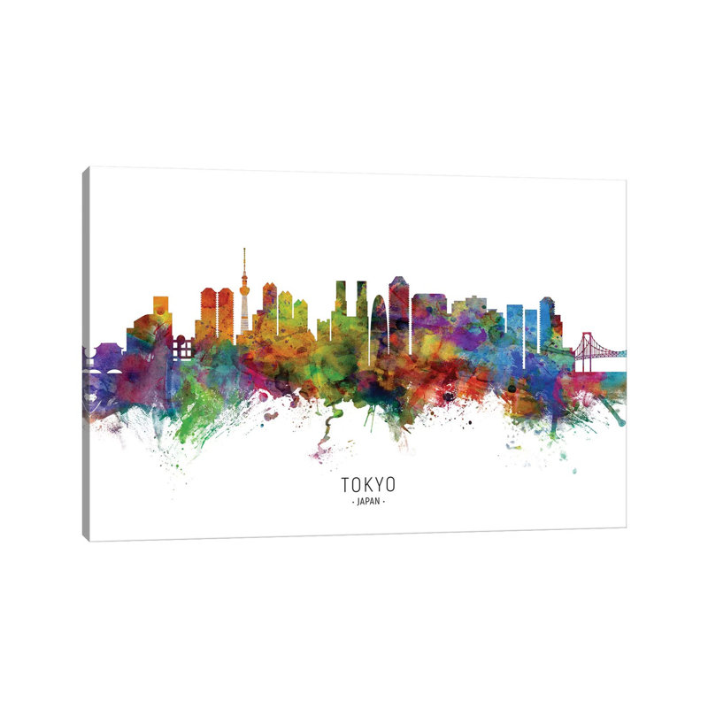 Tokyo Japan Skyline by Michael Tompsett - Wrapped Canvas Print, 20.32 cm H x 30.48 cm W