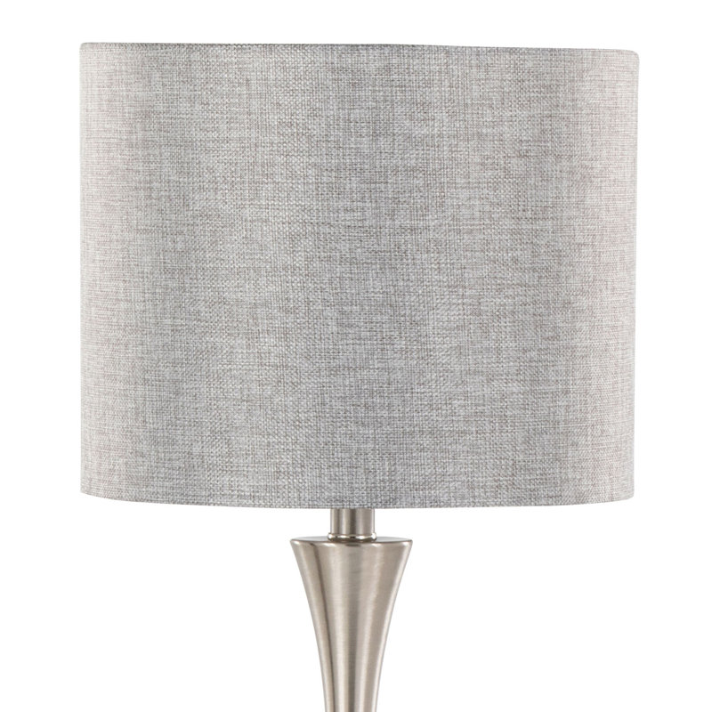 Lampe de table contemporaine en métal, Grey, Argent argent