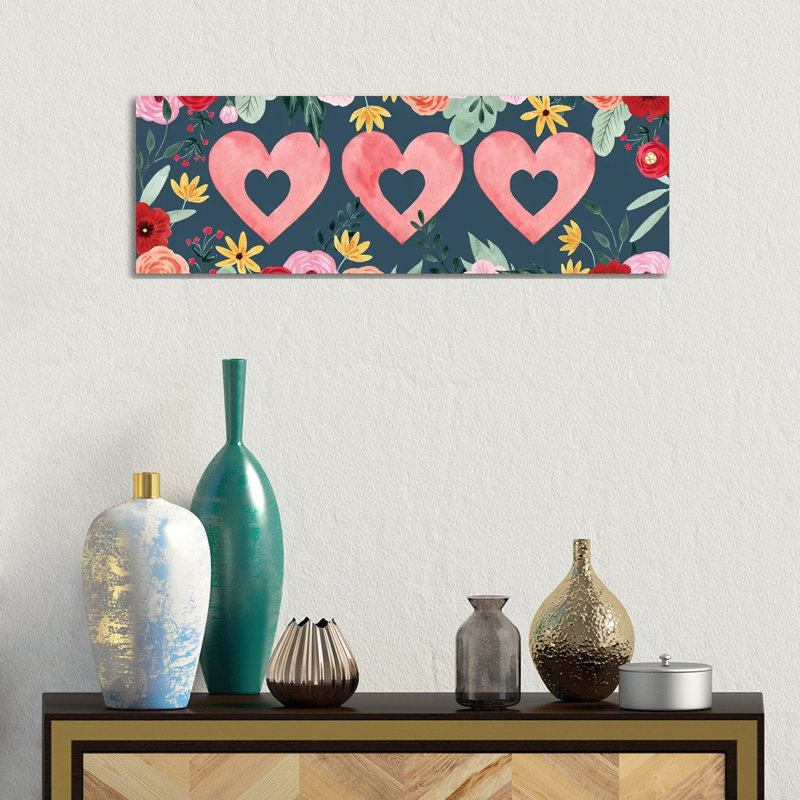 Sweet Hearts Collection D by Grace Popp - Wrapped Canvas Panoramic Gallery-Wrapped Canvas Giclée