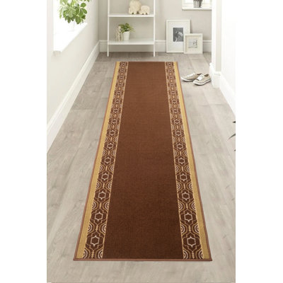 Custom Size Runner Rug Moroccan Trellis Border Low Pile Slip Resistant Runner Rugs by Feet