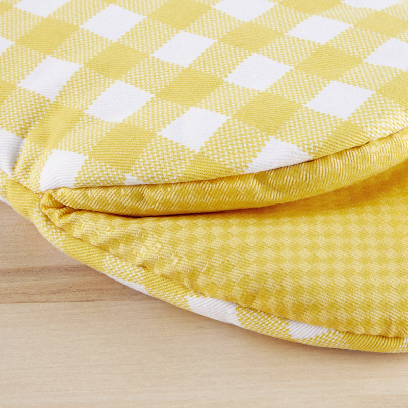 KitchenAid Gingham 2-Piece Oven Mitt, 5.5""W x 8""L, Onyx Black