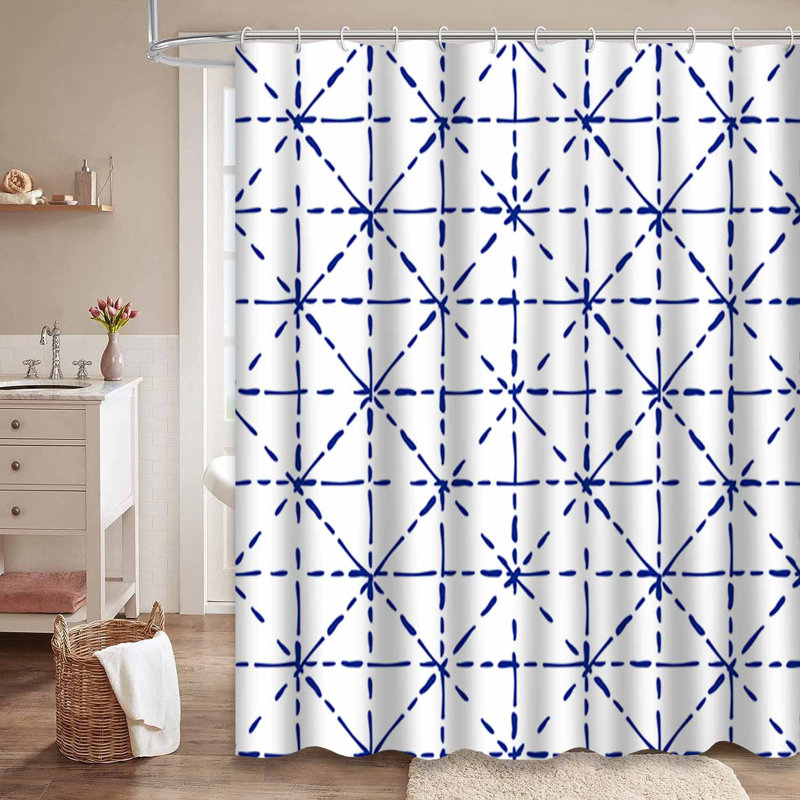 Rideau de douche blanc en tissu blanc avec 12 crochets, L 72 po x l 84 po