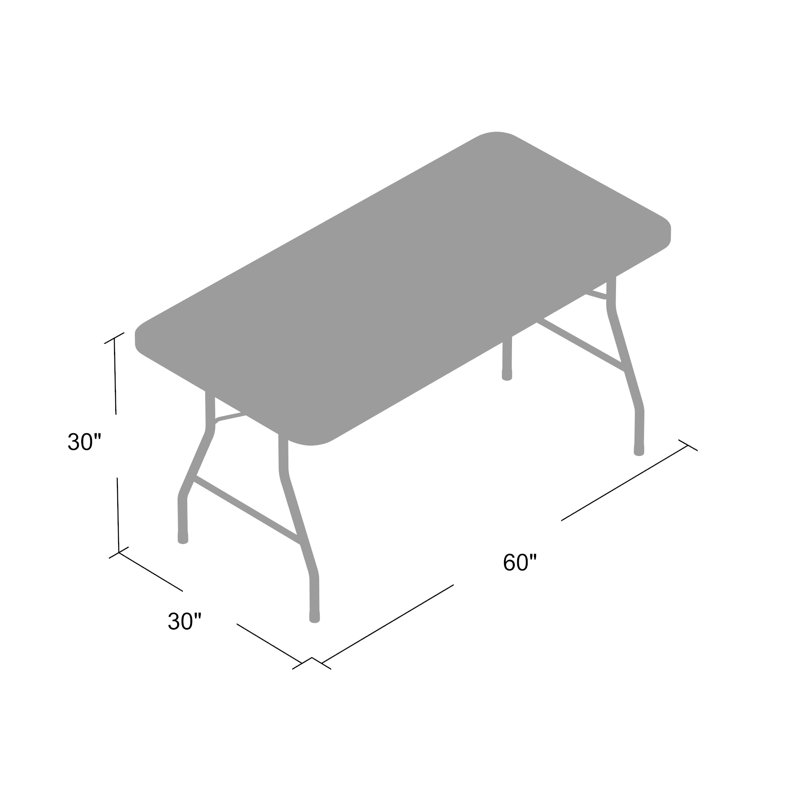 Speckled Gray 30" x 60" Rectangular Folding Table with Steel Frame