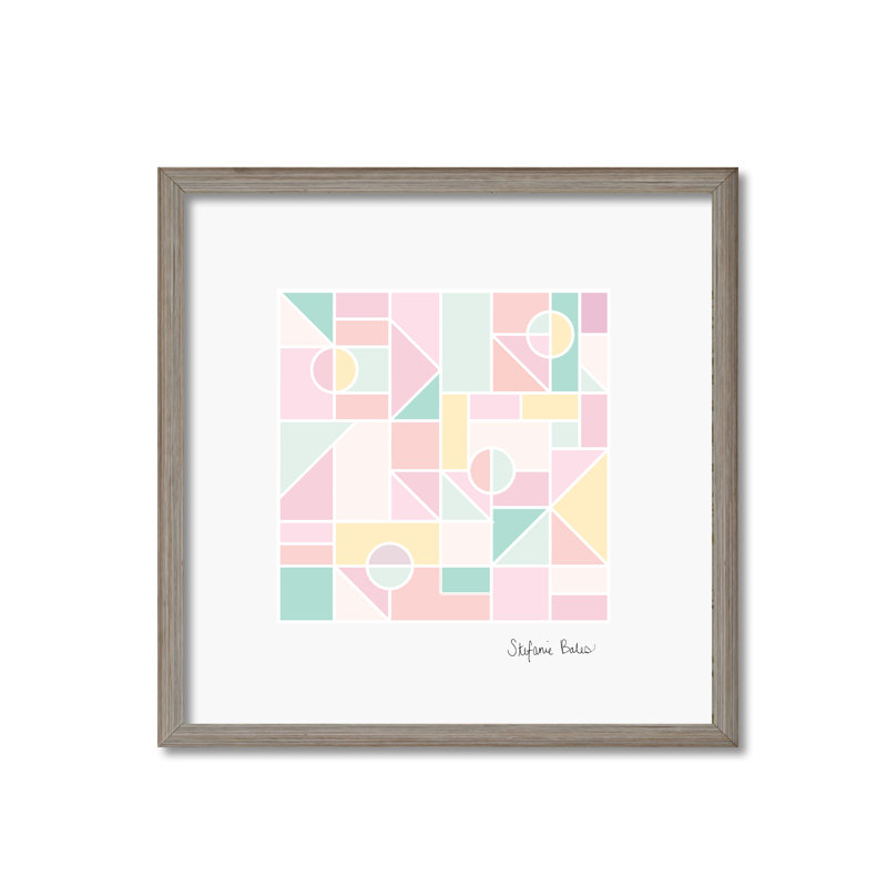 «Abstract Reflections of Spring» par Stefanie Bales - impression, Reproduction encadrée avec passe-partout, Gris