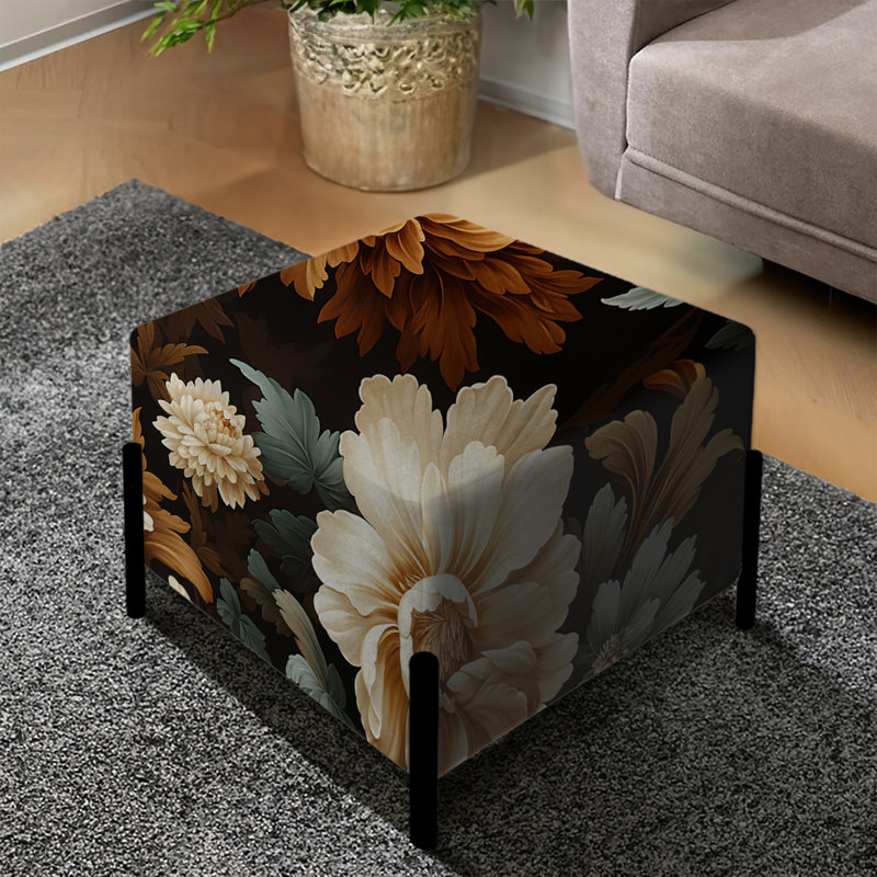 Rustic Brocade Elegance Victorian Motif IV - Repose-pieds carré floral