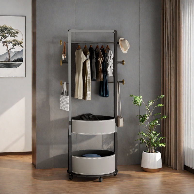 Portemanteaux double en acier au carbone, Gris