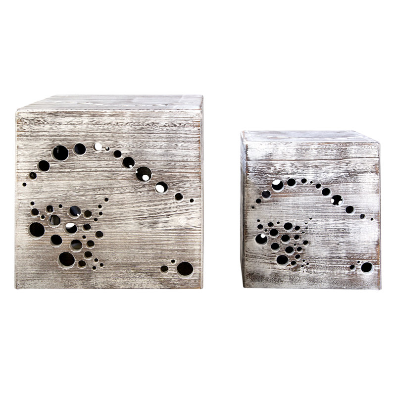 Solid + Manufactured Wood Accent Stool
