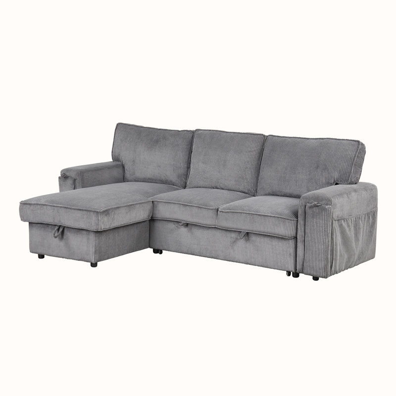Upholstery Sleeper Sectional Sofa, Gray