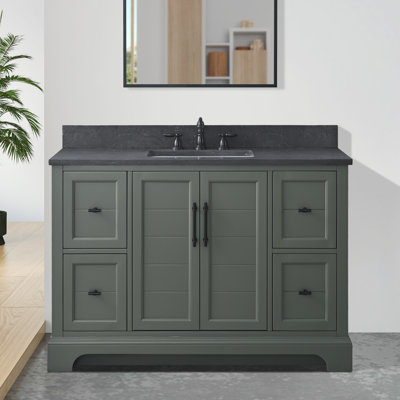 Huweih 48" Freestanding Single Sink Bathroom Vanity with Top