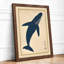 Whale in Blue Japandi - Framed Print-1776501355-1776501358