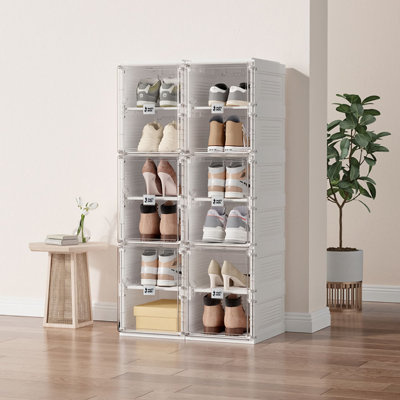 12 Pair Stackable Shoe Storage Box
