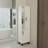 White Linen Cabinet With Open Storage And 2 Doors