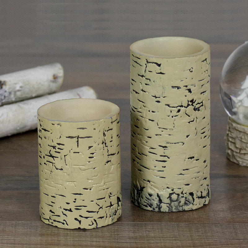 Bougies pilier DEL avec télécommande 6 po beige et noir