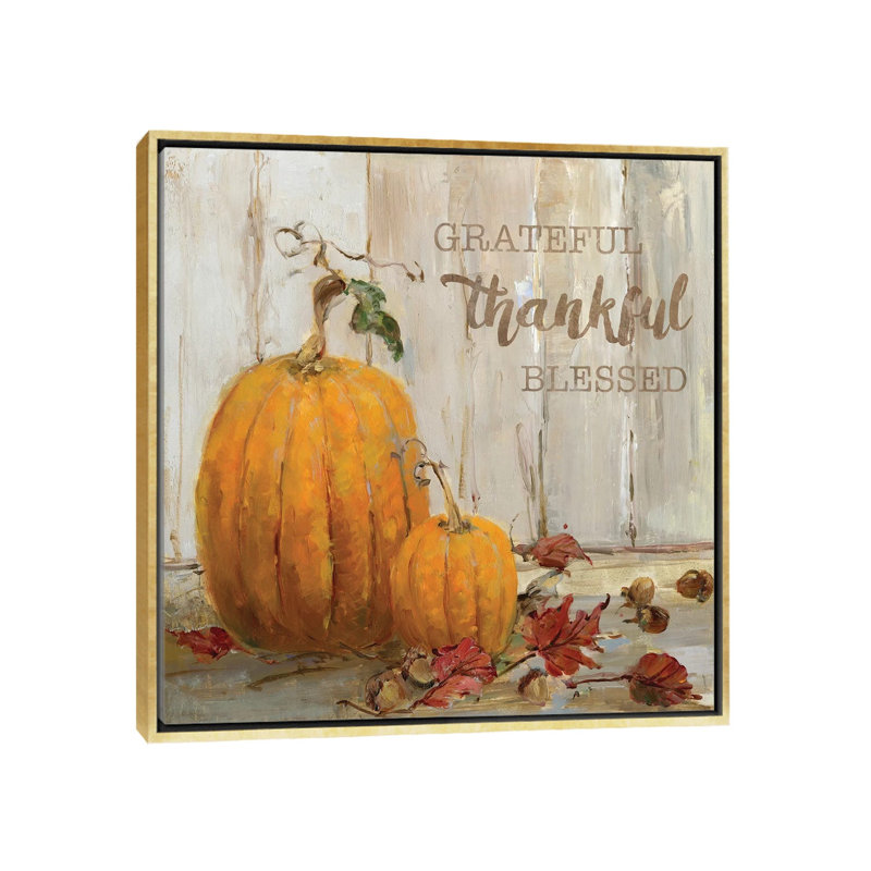 «Pumpkin Patch I», impression sur toile, H 12 po x l 12 po x P 1,5 po, Pas de tapis, Toile avec cadre doré