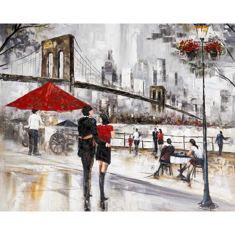 Couple In New York City Print On Canvas