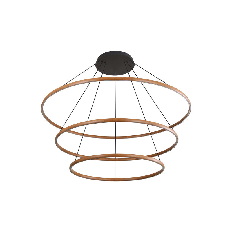 Lustre à anneau DEL 59 po Nurein, Noyer