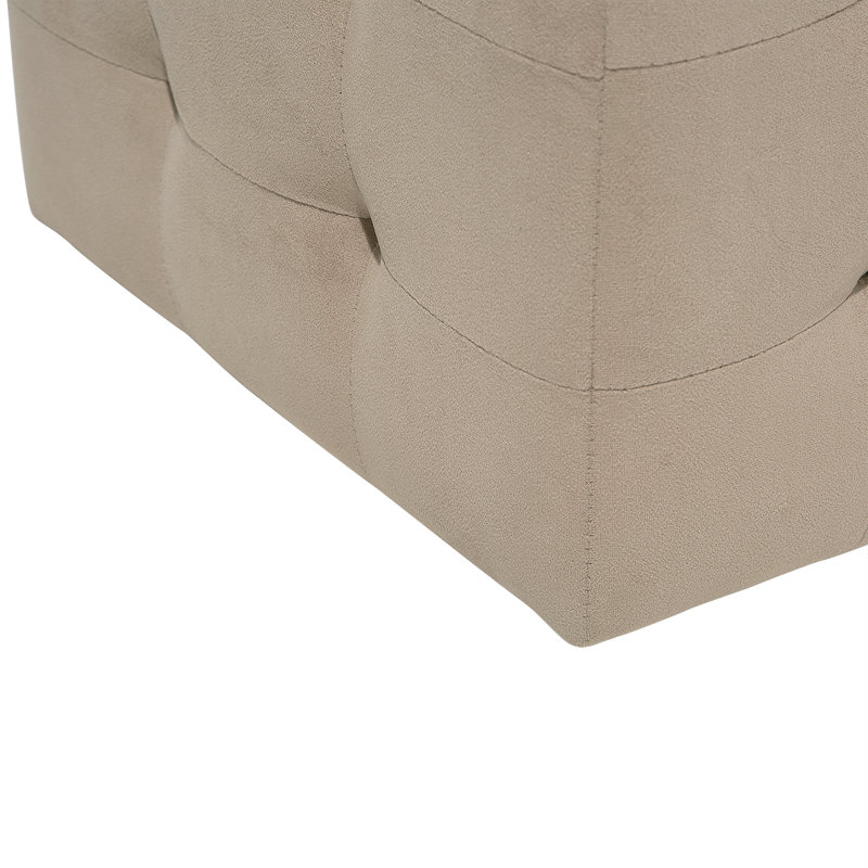 Eldredge 72cm Wide Velvet Tufted Rectangle Solid Colour Ottoman with Storage, Light Brown